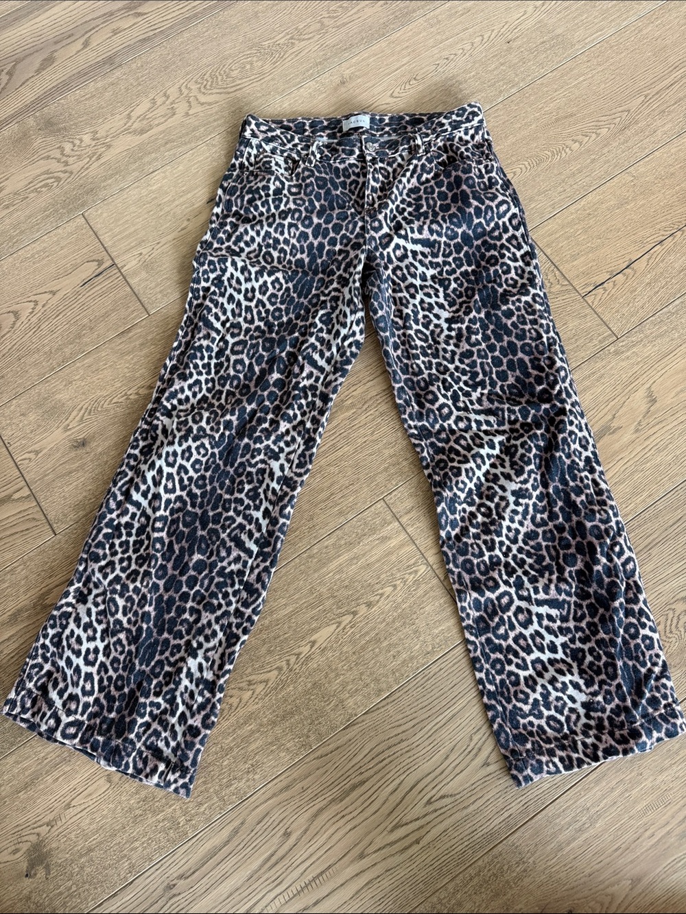 PacSun Leopard Print Wide-Leg Jeans in Brown and Black